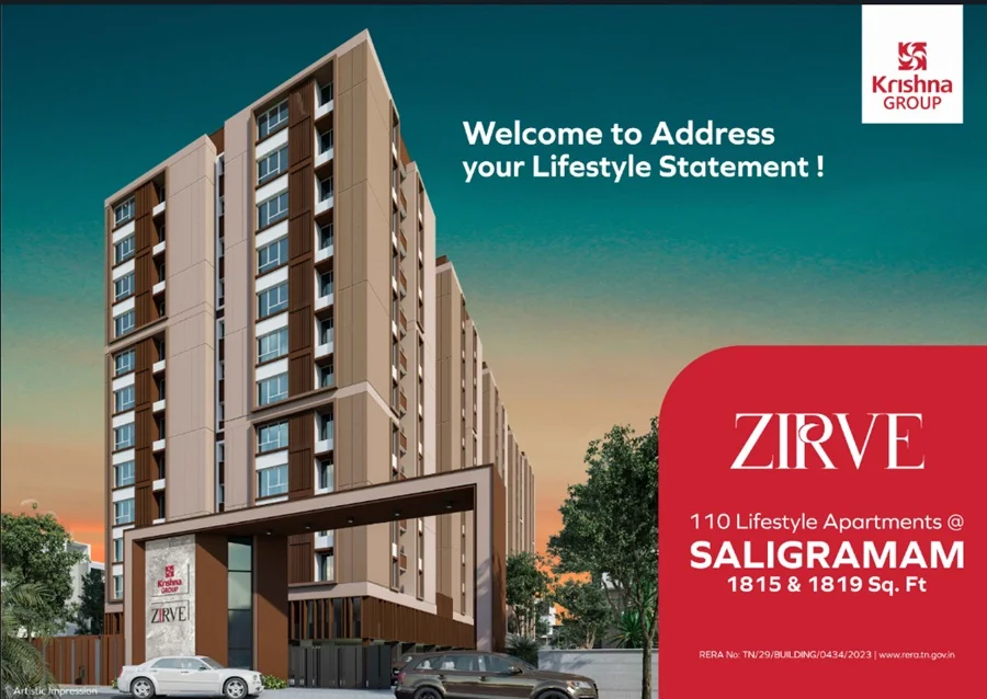 Apartment  for Sale  in Krishna Zirve, KK Nagar, Chennai
