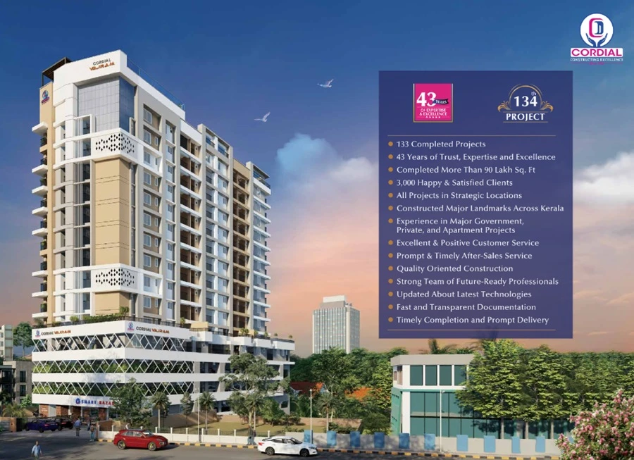 Apartment for Sale in Cordial Vajram, Sasthamangalam, Trivandrum