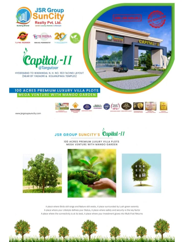 Residential Land for Sale in JSR Capital II, Yadagirigutta , Hyderabad