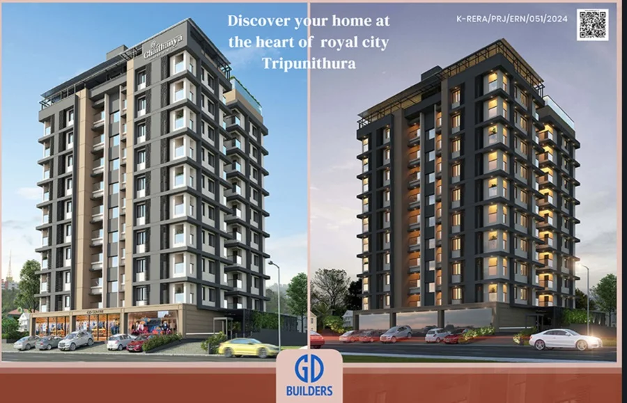 3 BHK Apartment  for Sale  in GD Chaithanya Apartments, Thrippunithura, Kochi