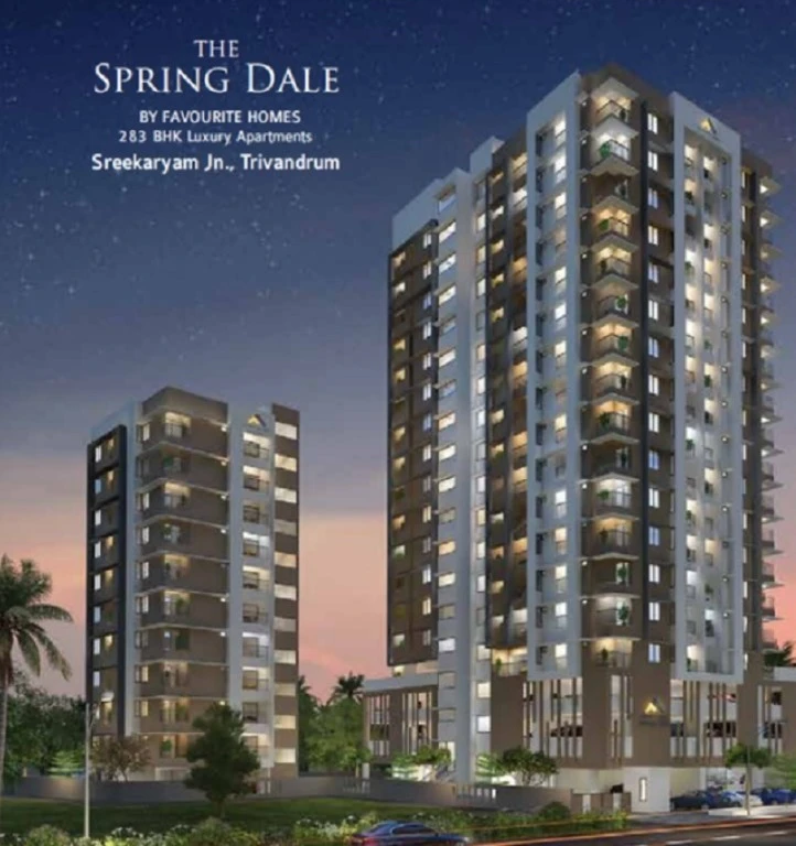 3 BHK Apartment for Sale in Favourite The Spring Dale, Sreekaryam   , Trivandrum