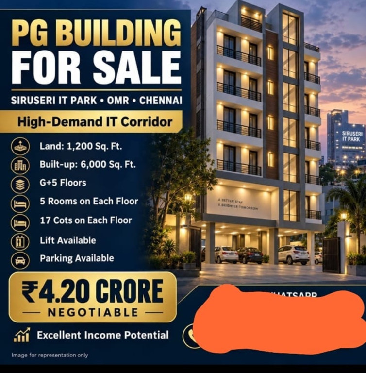 Serviced Apartment/PG for Sale in 5 Dugar, OMR, Chennai