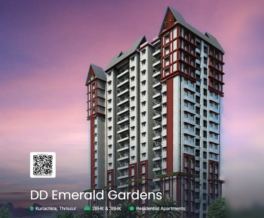 2 BHK Apartment for Sale in Desai DD Emerald Gardens, Ollur   , Thrissur