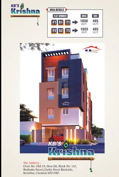 Apartment for Sale in KB'S Krishna, Korattur, Chennai