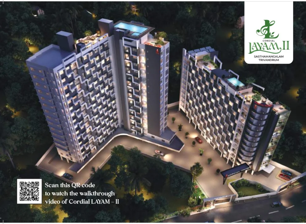 Apartment for Sale in Cordial Layam 2, Sasthamangalam, Trivandrum