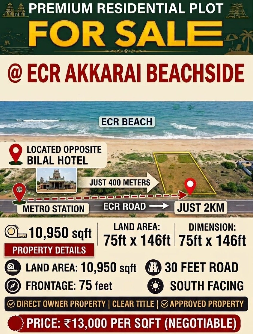 Residential Land for Sale in ECR Akkarai, Chennai