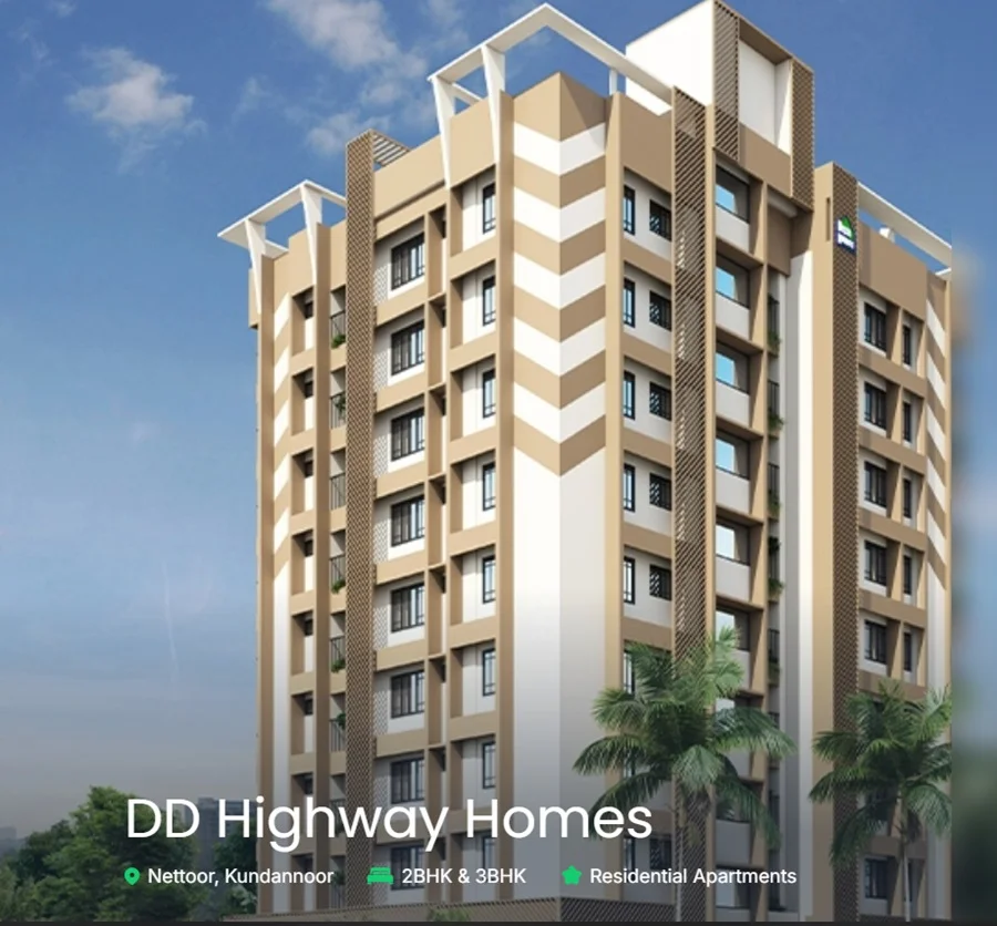 3 BHK Apartment for Sale in  DD HIighway Homes , Maradu, Kochi