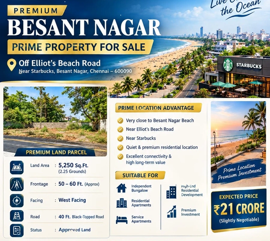 Residential Land for Sale in Besant Nagar, Chennai