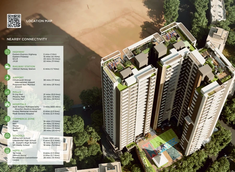 2 BHK Apartment for Sale in Vighnaharta Infinity, Vikhroli East   , Mumbai